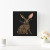 Horloge Carrée Lapin 4 (Maison)