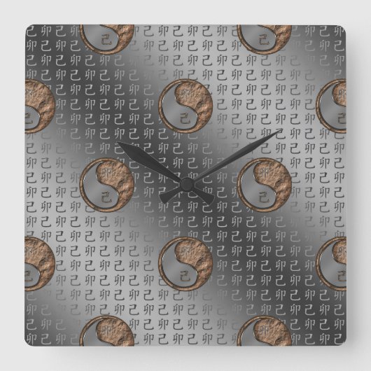 Horloge Carrée Lapin de Terre (Recto)