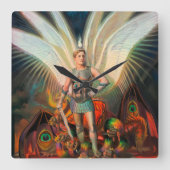 Horloge Carrée L'archange Michael défait le dragon (Recto)