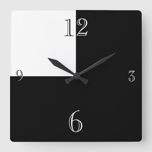 Horloge Carrée Large Clock Black and White (Recto)