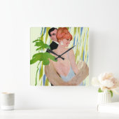 Horloge Carrée L'argent dans son esprit (Maison)