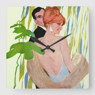 Horloge Carrée L'argent dans son esprit