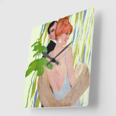 Horloge Carrée L'argent dans son esprit (Angle)