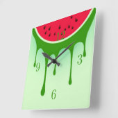 Horloge Carrée L'art de la pastèque (Angle)
