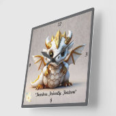 Horloge Carrée "L'art du dragon amical" (Angle)