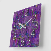 Horloge Carrée L'Art-du-Temps_Splatter-Cloth-Purple-Chrome (Angle)