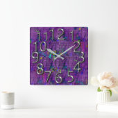 Horloge Carrée L'Art-du-Temps_Splatter-Cloth-Purple-Chrome (Maison)