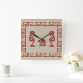 Horloge Carrée L'art tribal africain Abstrait (Maison)