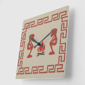 Horloge Carrée L'art tribal africain Abstrait (Angle)