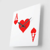 Horloge Carrée L'as des coeurs (Angle)