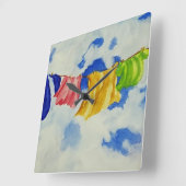 Horloge Carrée Lave-linge Art Bright Coloured (Angle)