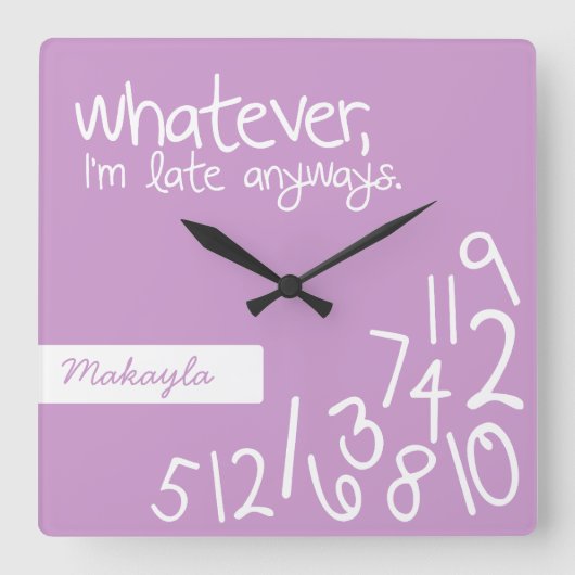 Horloge Carrée Lavender - whatever (Recto)