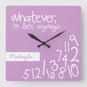 Horloge Carrée Lavender - whatever