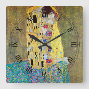 Horloge Carrée Le Baiser (original Der Kuss) de Gustav Klimt