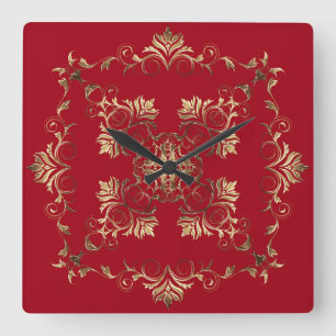 Horloge Carrée Le Baroque d'or.