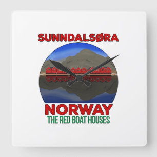 Horloge Carrée Le Bateau Rouge Maisons Sunndalsøra Norvège