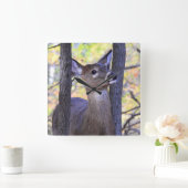 Horloge Carrée Le cerf dans le bois (Maison)