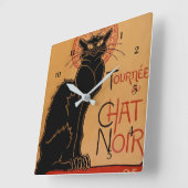 Horloge Carrée “Le Chat Noir” de Theophile Steinlen (Angle)