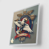 Horloge Carrée "Le ciel est la limite" (Angle)