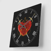 Horloge Carrée Le Clock de Heart & Daggers (Angle)