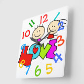 Horloge Carrée Le Clock du Mur de Cute (Angle)