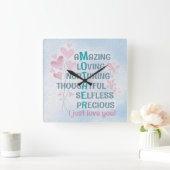 Horloge Carrée Le coeur de la mère (Maison)