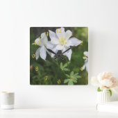 Horloge Carrée Le Colorado Columbine blanc numéroté (Maison)