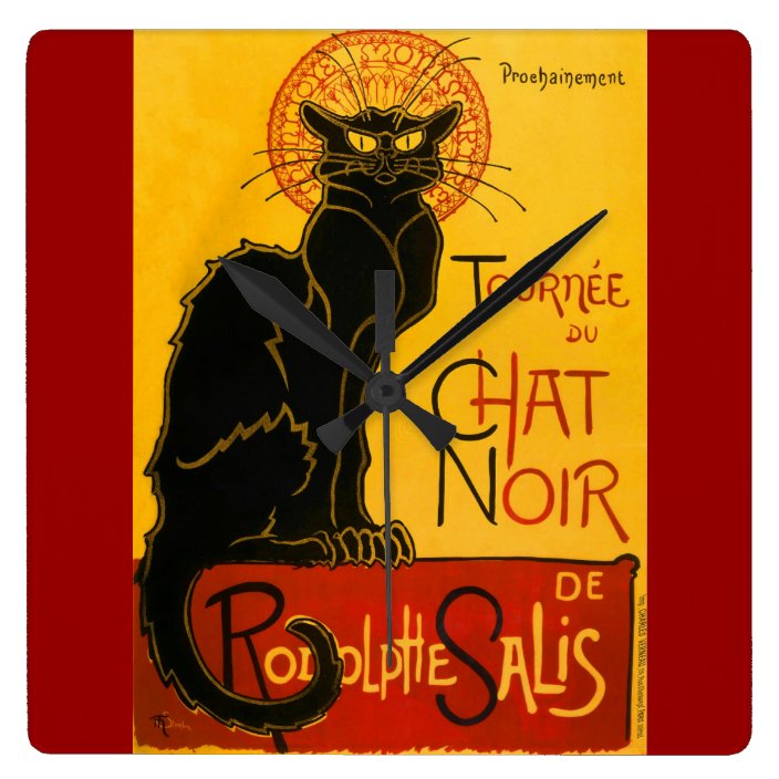 Horloge Carree Le Conversation Noir Le Chat Noir Art Nouveau Vint Zazzle Be