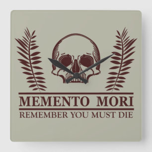 Horloge Carrée Le crâne Memento mori