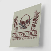 Horloge Carrée Le crâne Memento mori (Angle)