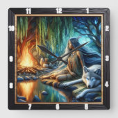 Horloge Carrée Le crépuscule indien : Le Verbe Sacré (Recto)