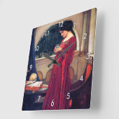 Horloge Carrée Le Crystal Ball, John William Waterhouse (Angle)