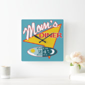 Horloge Carrée Le dîner de maman (Maison)