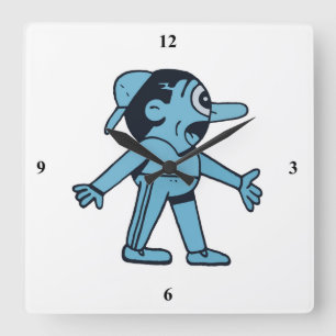 Horloge Carrée Le dog de Blue Man.