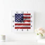Horloge Carrée Le drapeau des États-Unis d'Amérique (Maison)