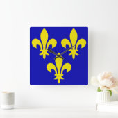 Horloge Carrée Le drapeau médiéval de France (Maison)