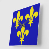 Horloge Carrée Le drapeau médiéval de France (Angle)