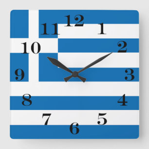 Horloge Carrée Le drapeau national de la Grèce
