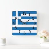 Horloge Carrée Le drapeau national de la Grèce (Maison)