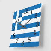 Horloge Carrée Le drapeau national de la Grèce (Angle)
