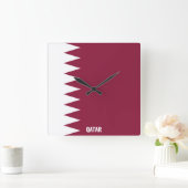 Horloge Carrée Le drapeau national du Qatar patriotique (Maison)