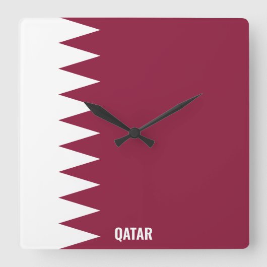 Horloge Carrée Le drapeau national du Qatar patriotique (Recto)