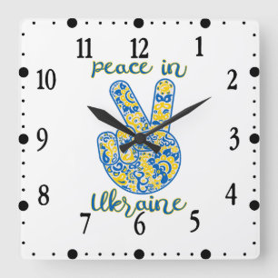 Horloge Carrée Le geste de victoire et l'annonce de la paix en Uk