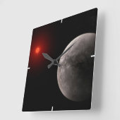 Horloge Carrée Le Hot Rocky Exoplanet Trappist-1 B. (Angle)