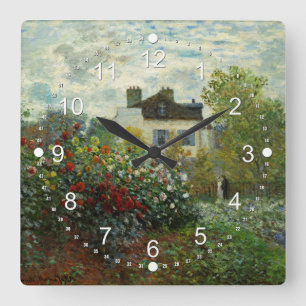 Horloge Carrée Le jardin de l'artiste à Argenteuil 1873 (Monet)