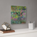 Horloge Carrée Le Jardin Iris De Giverny By Claude Monet<br><div class="desc">Le jardin d'Iris à Giverny peint par Claude Monet. Vers 1900. Cette image est du domaine public.</div>