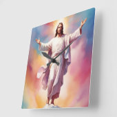 Horloge Carrée Le Jour du Seigneur Jésus (Angle)