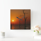 Horloge Carrée Le Lac Kariba (Maison)