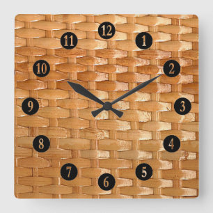 Horloge Carrée Le Look of Lactransversalement Wicker Basketweave
