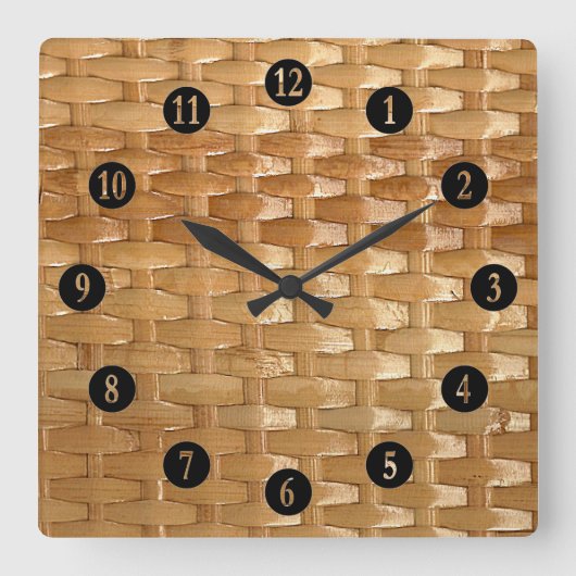 Horloge Carrée Le Look of Lactransversalement Wicker Basketweave (Recto)